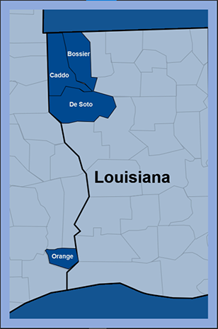 Northwest Louisiana and East Texas